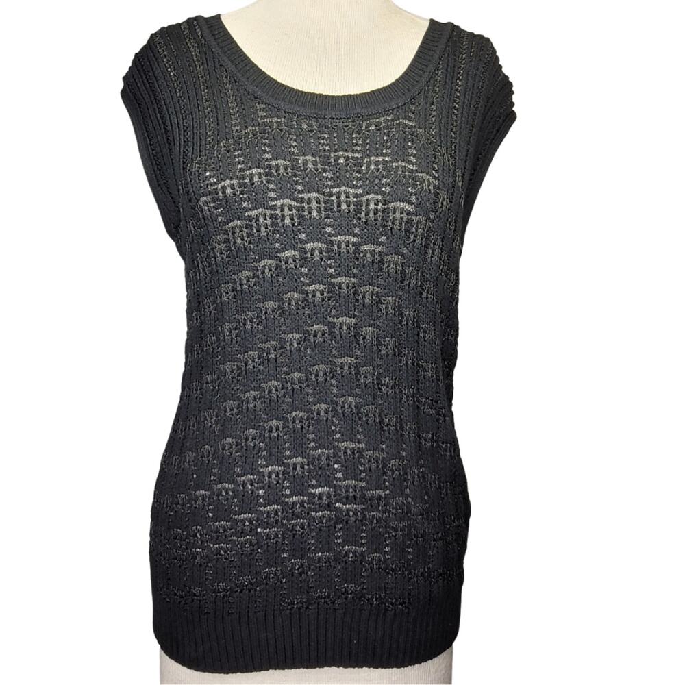 Black Open Knit Sweater Size Small New with Tags